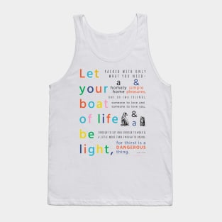 Three Men in a Boat - Jerome K Jerome quote - Let your boat of life be light Tank Top